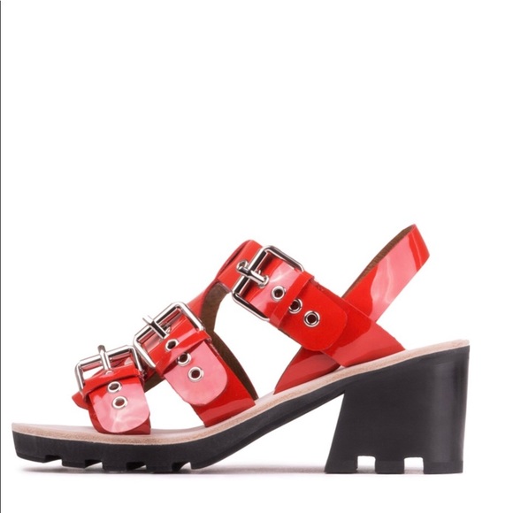 NIB Jeffrey Campbell Riveter Lugged Buckle Sandal - Picture 4 of 6